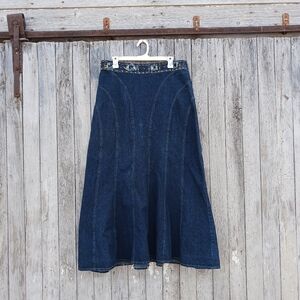 Chez Vouz de‎ France Vintage Y2K Size Large Denim Mermaid Skirt Midi Modest